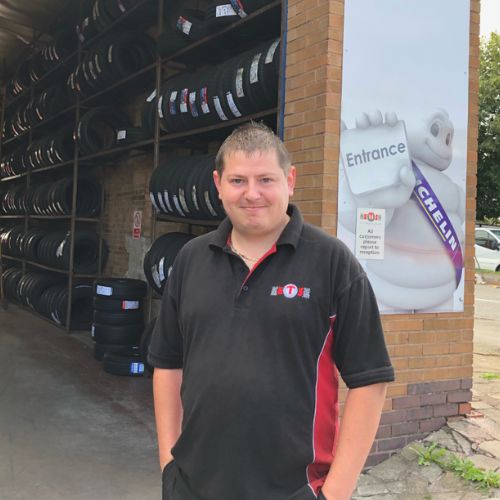 Adam Clay branch manager at Eden Tyres in Leicester