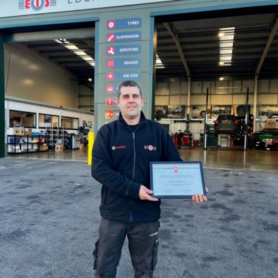 Eden Tyres garage employee of the month award