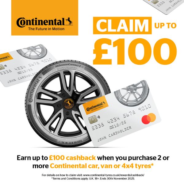 Read more about the article Claim up to £100 cashback with Continental tyres