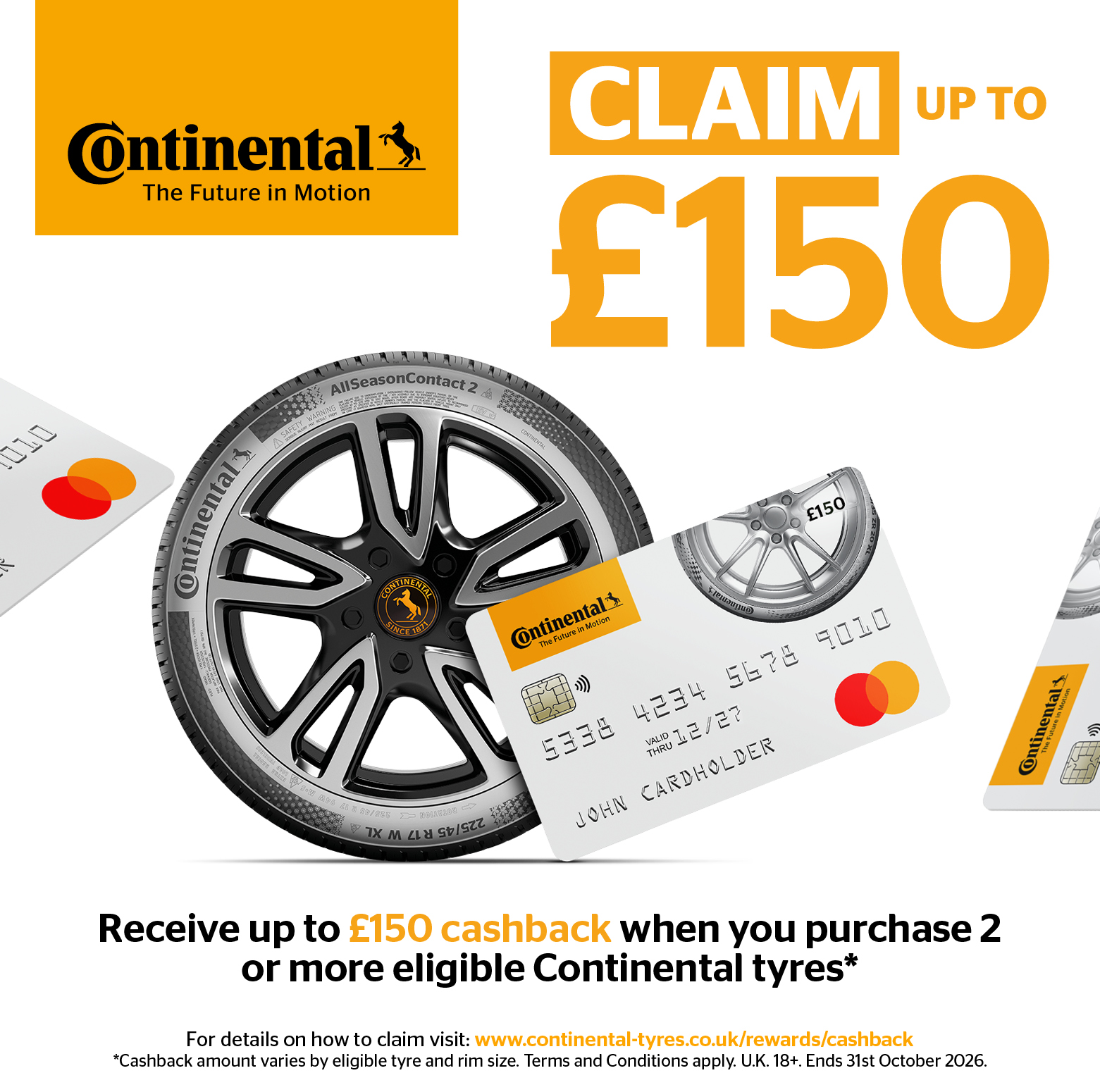 Claim back up to £150 with Continental tyres